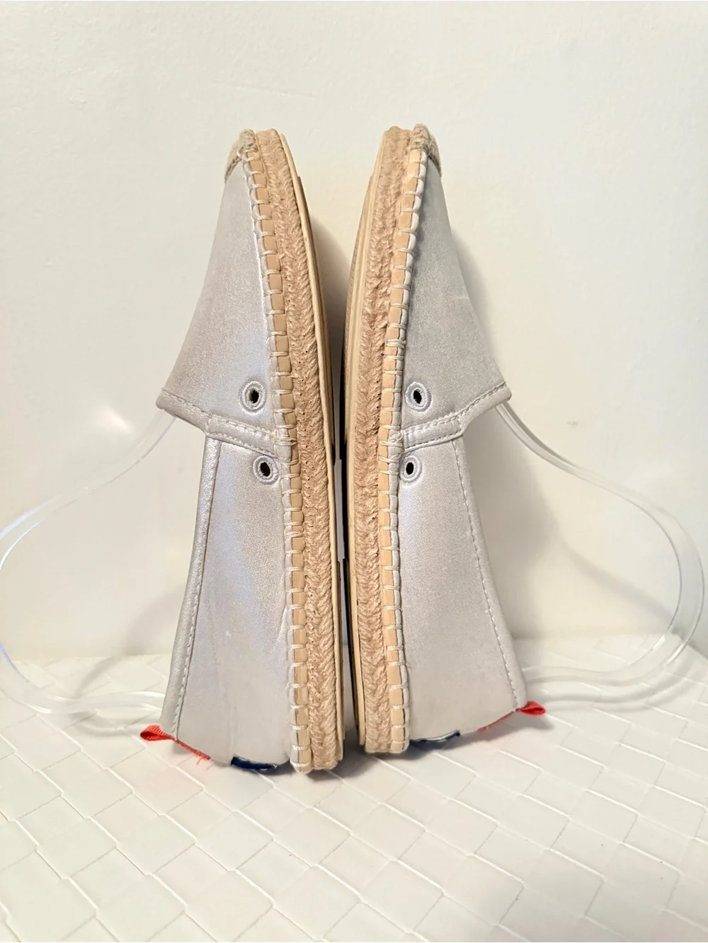 Sea Star Beachwear Beachcomber Espadrille Shimmer Champagne Water Shoes 8 w/box